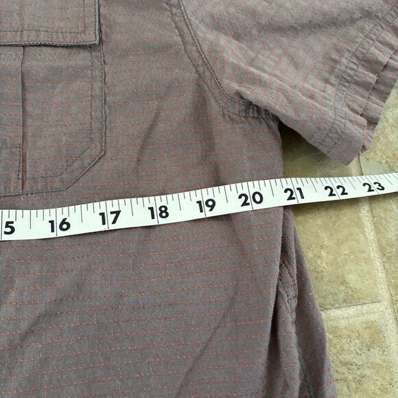 PrAna Button Down Shirt Mens Size Large Short Sleeve Collared Organic Cotton - Picture 2 of 6